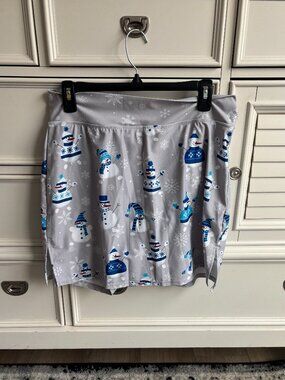 Skort Obsession - Snowman Christmas Skort, Size Large